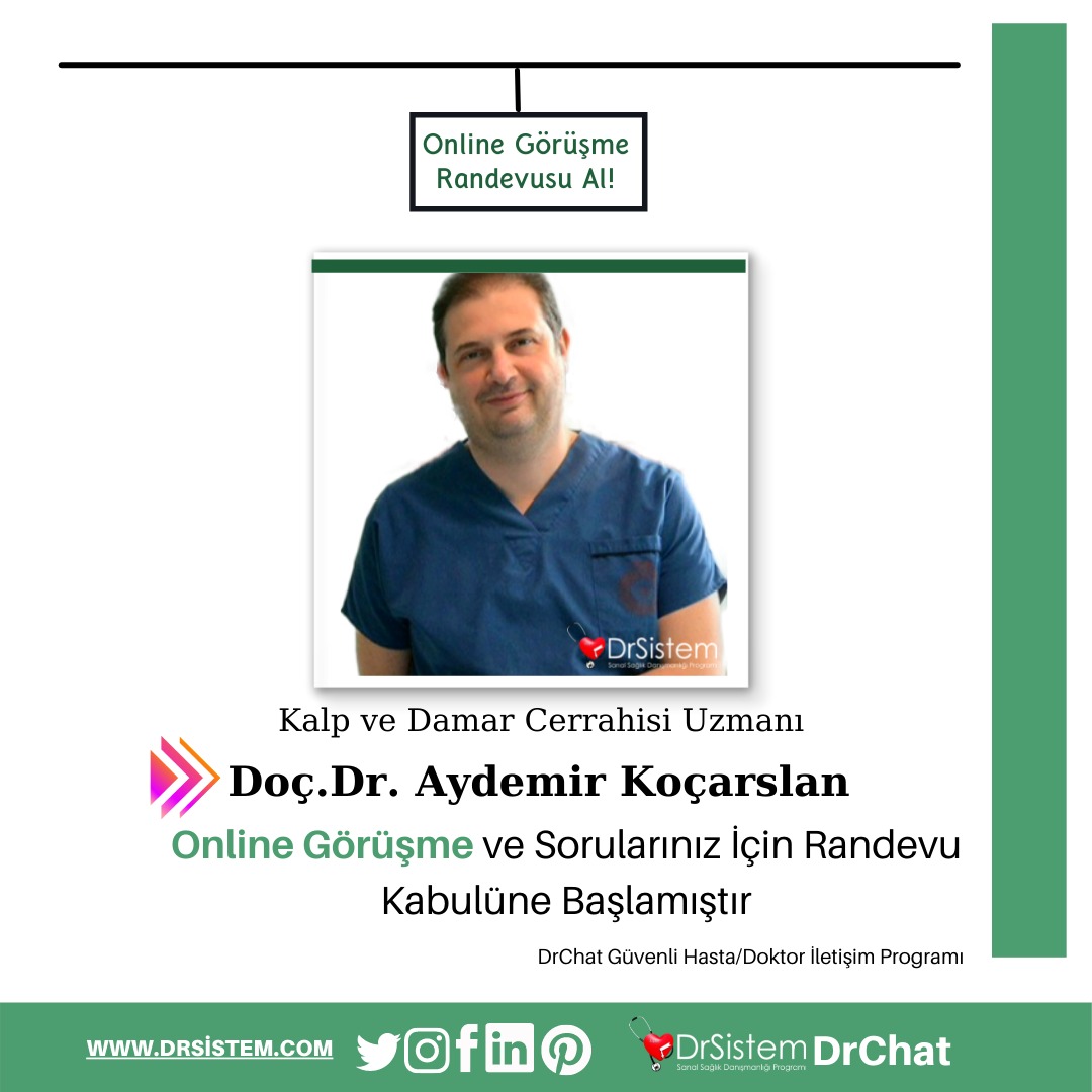 Doç.Dr. Aydemir Koçarslan Kalp ve Damar sağlığı ile ilgili sorularınızı DrSistem.Com'da yanıtlıyor. drsistem.com/doctor/doctor-… #Online #doktorumyanımda #drsistemledoktorumyanımda #turkishdoctors #doktorumonline #onlinegörüşme