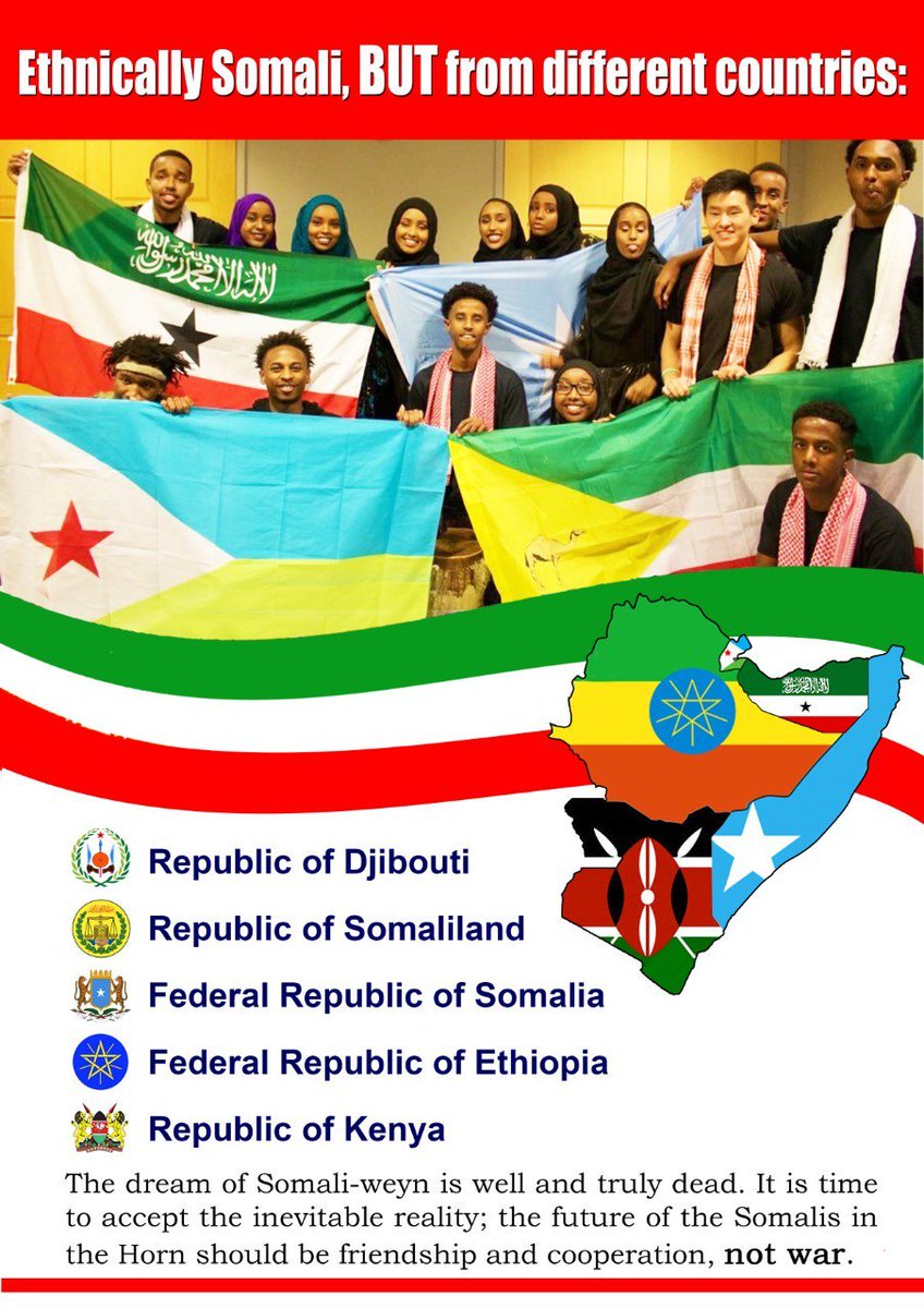 Berbera_Media's tweet photo. The dream of Somali-weyn is well and truly dead. It is time to accept the inevitable reality; the future of the Somalis in the Horn should be friendship and cooperation, NOT War. #Djibouti #Jigjiga #Somaliland #Garrisa #Somalia 

https://t.co/FVXK9bENm3 https://t.co/QEuQAiGCHB