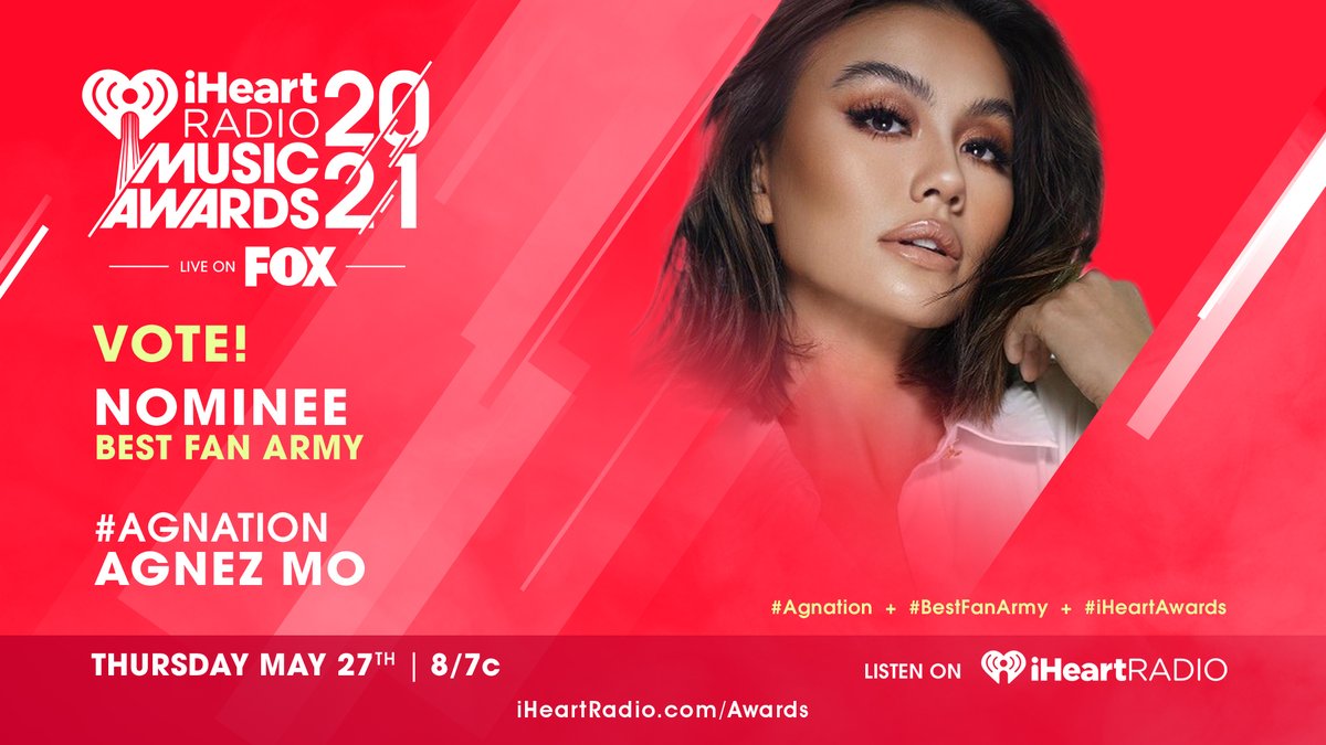 iHeartRadio's tweet photo. ❤️ @agnezmo ❤️

Vote using these hashtags: #Agnation #BestFanArmy #iHeartAwards https://t.co/adyfVzW00L