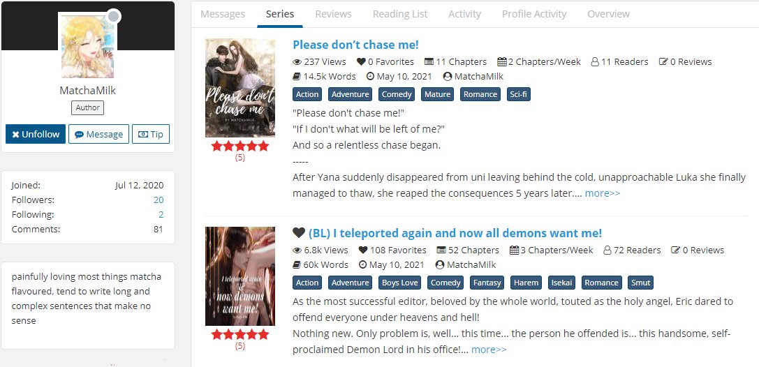 BLPalace's tweet image. Our next interviewee is MatchaMilk, with a number of steamy #BL (read the tags and summaries!) 
 
✨Read the interview here ~ scribblehub.com/read/217122-bo…✨

#yaoi #quicktransmigration #boyslove