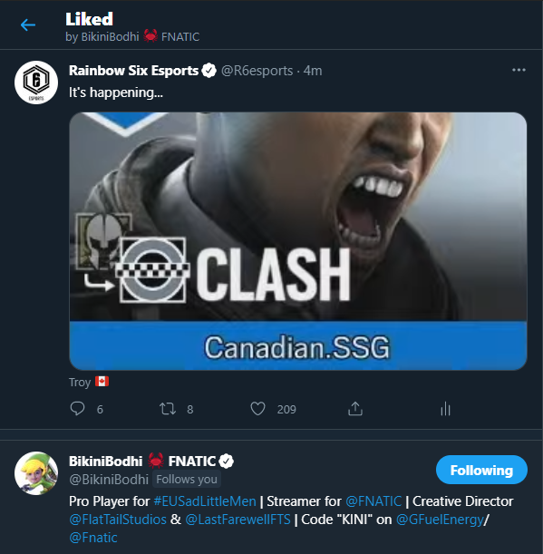 Rainbow Six Esports Mention Clash Once And Look Who Shows Up T Co Xwefrhzagu Twitter