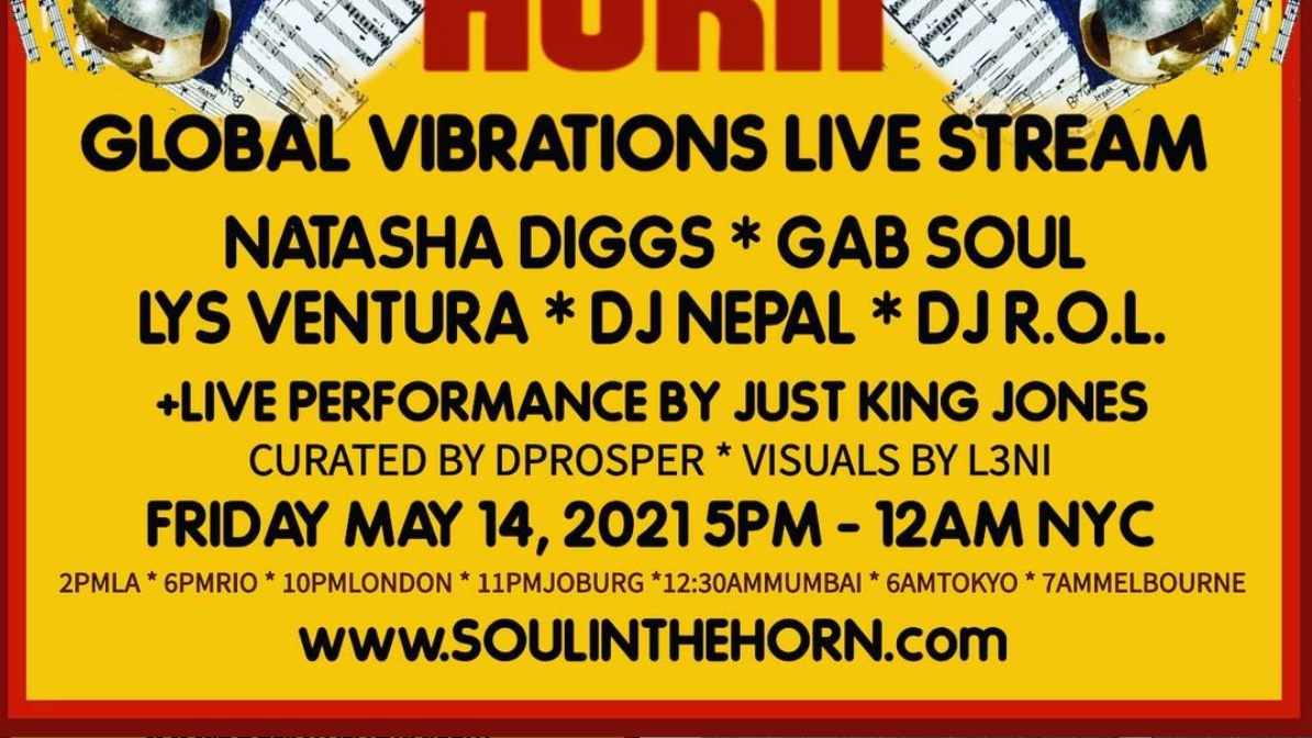 TONIGHT! Global Vibrations LIVE STREAM!!! on Soulinthehorn.com & twitch.tv/soulinthehorn ⏰ 5pm et- Late • @natashadiggs @DPROS @gabsoul_ @LysVentura #DJNepal #DJR.O.L. - TUNE IN!