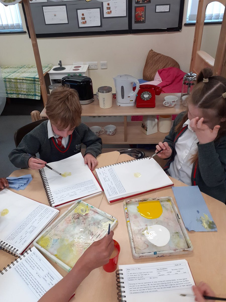 NWheatleyYr1's tweet photo. In #RE this afternoon class 1 were #artists creating a representation of #Danielandthelionsden #oldtestement #HolySpirit #readvisors @DioceseSchools https://t.co/blQ6occEfK