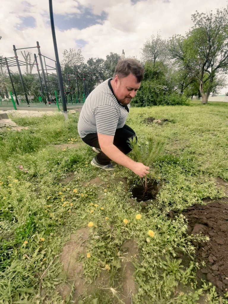 Продолжаем преображать и благоустраивать общественные территории с.п. Сухая Вязовка. Высажены 20 сосен и 15 ёлок #Волжскийрайон #СухаяВязовка
