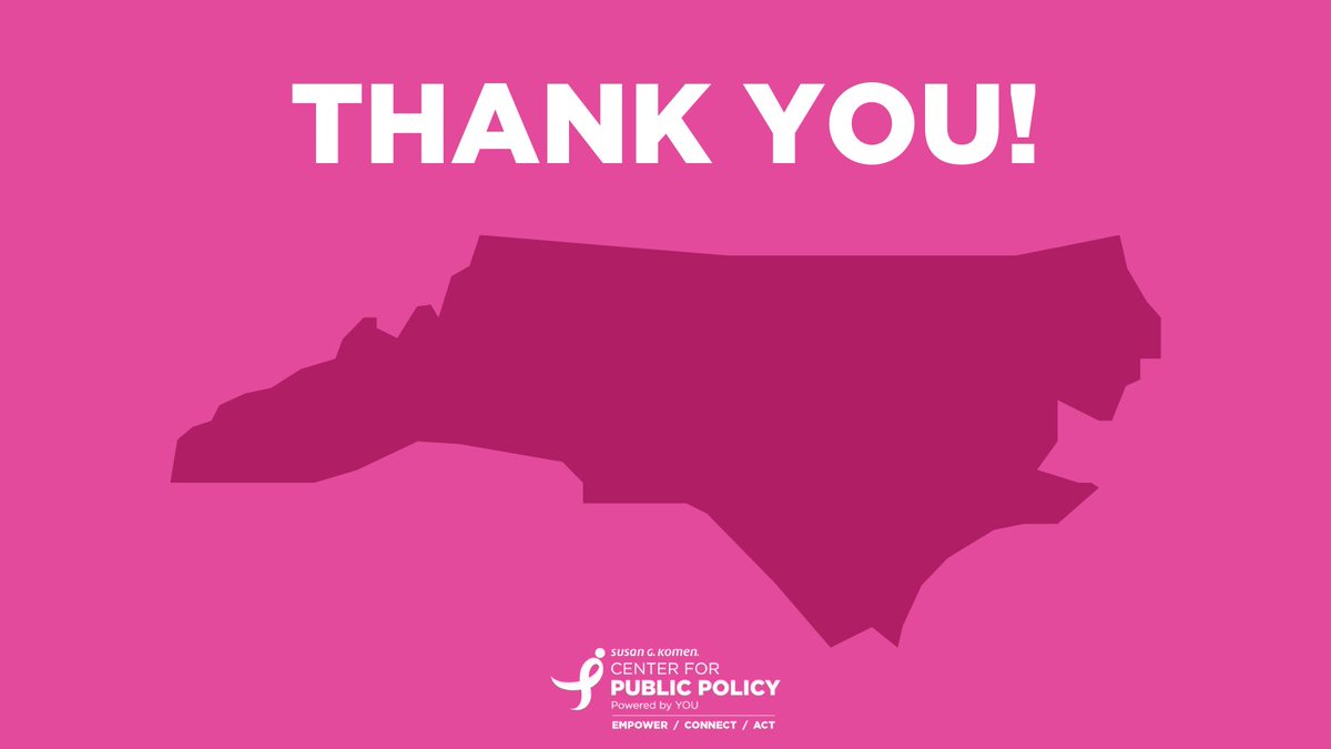 A heartfelt thank you to Rep. Lambeth, <a href="/donna4nchouse/">Rep. Donna McDowell White</a>, <a href="/RepBeckyCarney/">Rep. Becky Carney</a> and <a href="/BelkRep/">Rep Mary Belk</a> for your leadership on the passage of #HB703, which will ensure patients can access the life-saving diagnostic imaging they need! #breastcancer #KomenAdvocacy #NCLeg #NCHouse