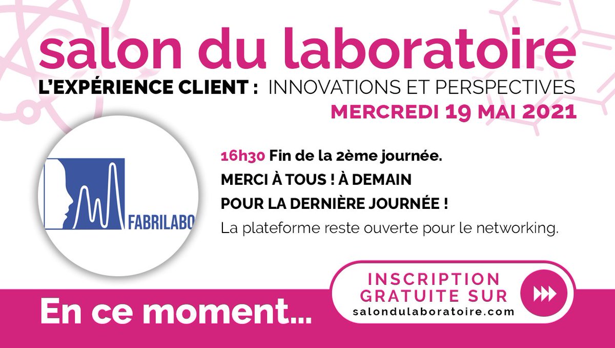 salondulabo's tweet photo. Fin de la 2ème journée du #salondulabo !!
💻 N'hésitez pas à poursuivre le #networking, même après minuit ! On est mercredi, tout est permis ! 😆
À demain pour la dernière journée ! 🤩

Participez à la dernière journée en vous inscrivant sur :
➡️ https://t.co/Z16WEPMDAk https://t.co/drkvtZYiY6