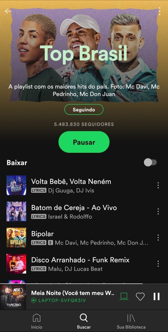 EEEEI 🧐 conhece já a playlist 💚TOP BRASIL💛 do @SpotifyBR??? a playlist só com OS HITS top de verdade q tão bombando nesse brasilzão, tem de tudo pra todos os gostos 👌✨ pois chega mais aqui pra ouvir https://t.co/d8idxXzONs #SomosSpotify publi* 