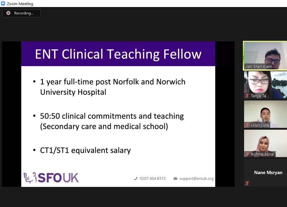 Thank you Louis Luke and Jian Kiam for sharing their experience of alternative pathways to core #surgical training including their #teaching fellow jobs! 🤩🤩🤩 @SFO_ENTUK @veggieequallife @bhaveshvtailor @rohma_abrar