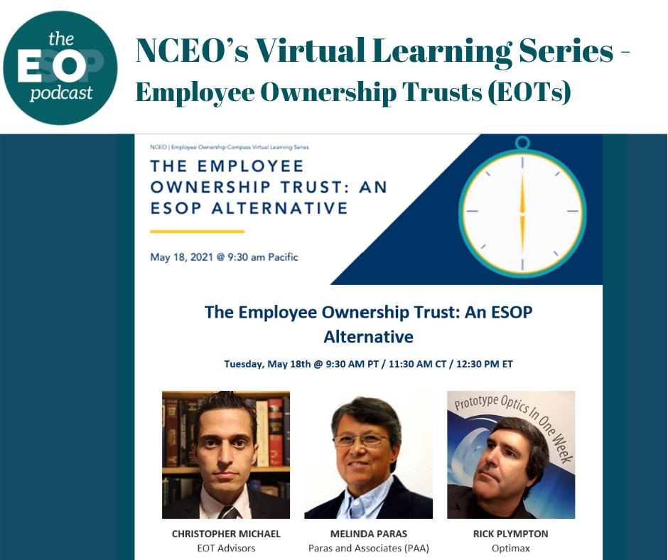 #EsOp Mini-cast 134: NCEO’s Virtual Learning Series - EOTs

<a href="/EO_Bret/">EO Bret Keisling</a> is joined by Chris Michael @EOTAdvisors, who talks about <a href="/theNCEO/">NCEO</a>'s upcoming webinar on #EmployeeOwnershipTrusts and previews his appearance on Ep. 151 of The ESOP Podcast. 

🎧/📖theesoppodcast.com/post/mini-cast…