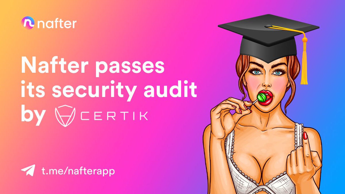 Ladies &amp; Gentlemen! We are happy to announce that Nafter has completed its security audit reviewed by none other than <a href="/certik_io/">CertiK Old Account</a> The completed audit is pinned in our telegram group 👉 t.me/nafterapp