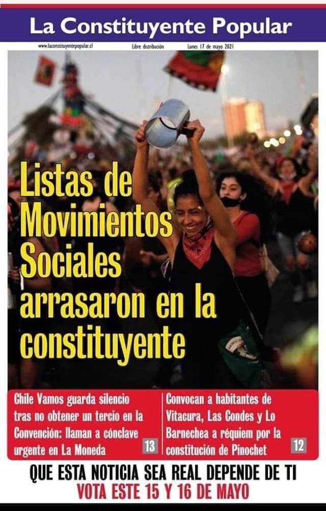 🔥Que los movimientos sociales arrasemos en las elecciones, depende de todes. #DesbordemosJuntes este 15 y 16 de mayo con nuestro voto, por un proceso constituyente con  mandato popular
movimientossocialesconstituyentes.cl <a href="/El_Ciudadano/">El Ciudadano</a> #MentirasVerdaderas  @mv_lared @EstallidoTw