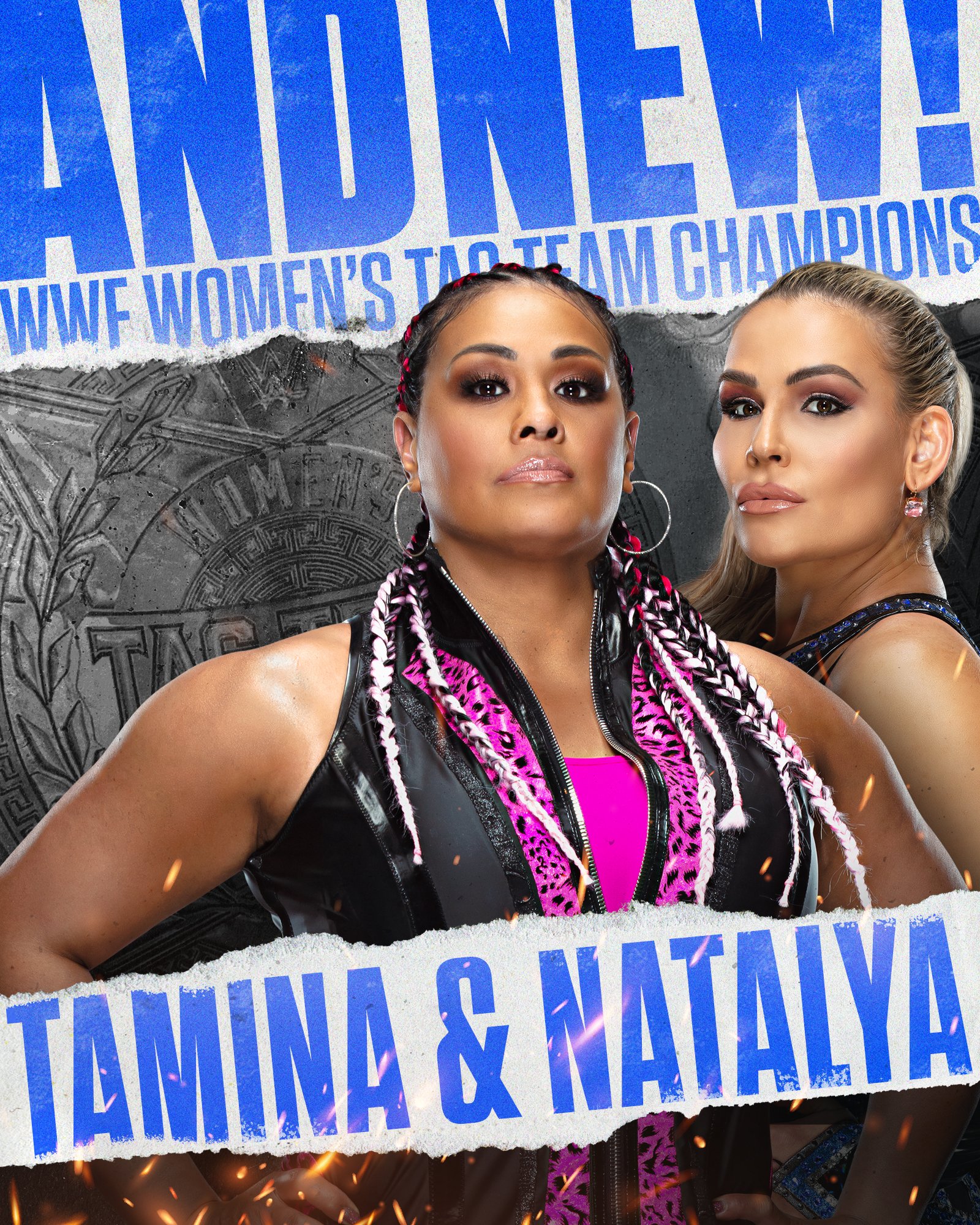 Natalya y Tamina nuevas campeonas. 
