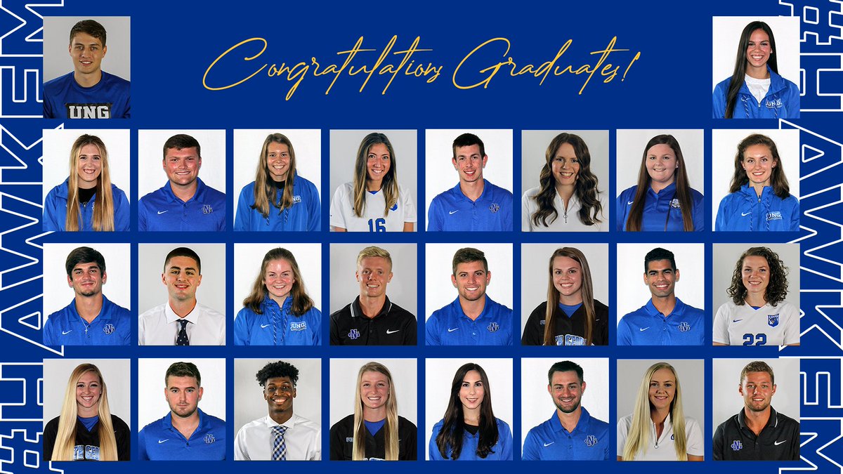 UNG_StudSvcs's tweet image. We’d like to take a moment to say CONGRATULATIONS to our May 2021 graduates. What this group of athletes has accomplished in the classroom, in competition, and in the community is admirable. We will miss you! #UNG21Grad #HawkedEm #UNGLeads @UNGTennis @UNGMSOC