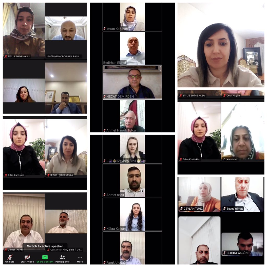 CigdemUlaa's tweet photo. Genel Başkan Yrd. Sn. @vedatdemiroz, İzmir M.v Sn.@necipnasir İl Bşk'mız Sn @EnginGunceoglu Milletvekillerimiz Sn @tasar_cemal  Sn @Vahit_Kiler'in katılımlarıyla;
Video Konferans yöntemiyle Ak Parti Bitlis teşkilatı olarak Bayramlaşma Programımızı gerçekleştirildik. https://t.co/3MtLGGgwzu