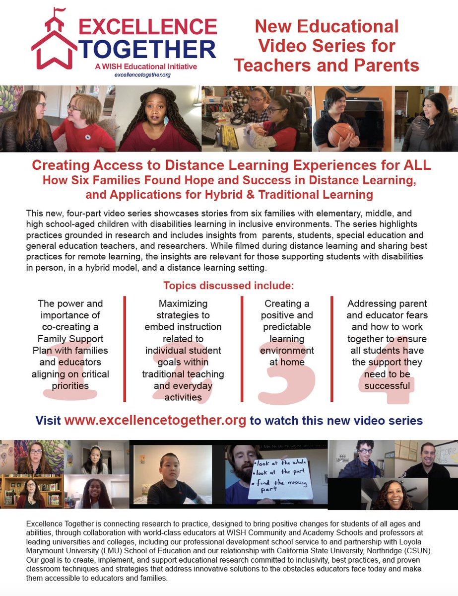 Supporting Innovative Practices (SIP) (@sip_impact_) on Twitter photo Truly. Together=Excellence! Incredible distance learning inclusion videos & resources by <a href="/WISHCHARTER/">WISH CHARTER SCHOOL</a> staff, students & families excellencetogether.org in collaboration with <a href="/LoyolaMarymount/">Loyola Marymount University</a> <a href="/CSUNCOD/">Center on Disabilities, CSUN</a> Share broadly!
<a href="/CADeptEd/">CA Department of Education</a> <a href="/ElDoradoCOE/">El Dorado COE</a> <a href="/RCOE/">RivCo Office of Education</a> Truly. Together=Excellence! Incredible distance learning inclusion videos & resources by <a href="/WISHCHARTER/">WISH CHARTER SCHOOL</a> staff, students & families excellencetogether.org in collaboration with <a href="/LoyolaMarymount/">Loyola Marymount University</a> <a href="/CSUNCOD/">Center on Disabilities, CSUN</a> Share broadly!
<a href="/CADeptEd/">CA Department of Education</a> <a href="/ElDoradoCOE/">El Dorado COE</a> <a href="/RCOE/">RivCo Office of Education</a>