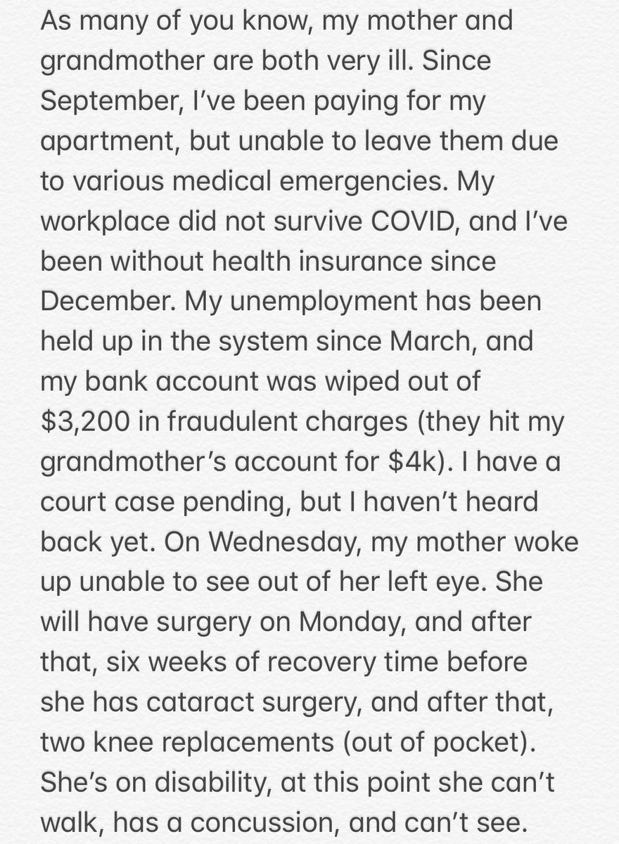 textbookvillain's tweet photo. I’m going to do something I never thought I’d have to do, and probably would have judged myself for, but these are unprecedented times and I (literally) can’t afford to be proud. https://t.co/Tbdna3AscR