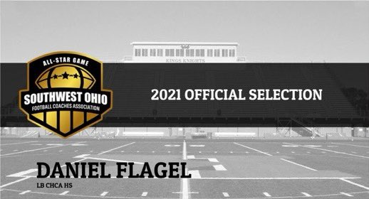 FlagelDaniel's tweet photo. Thank you @chcafootball and @CoachWoodsCHCA for helping me receive the honor of being selected for the 2021 Southwest Ohio All-Star Game. @SWOFCAfootball @Baker_A_Ross https://t.co/yDvCl5NKKI