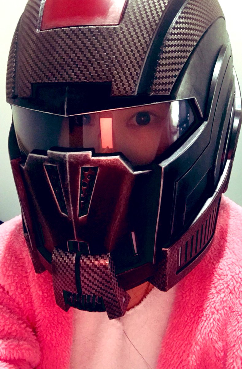 HiKittyKillz's tweet photo. My helmet came in and high school me is screaming 

Who else is ridiculously hype for Mass Effect? https://t.co/oKjsAiPjXy