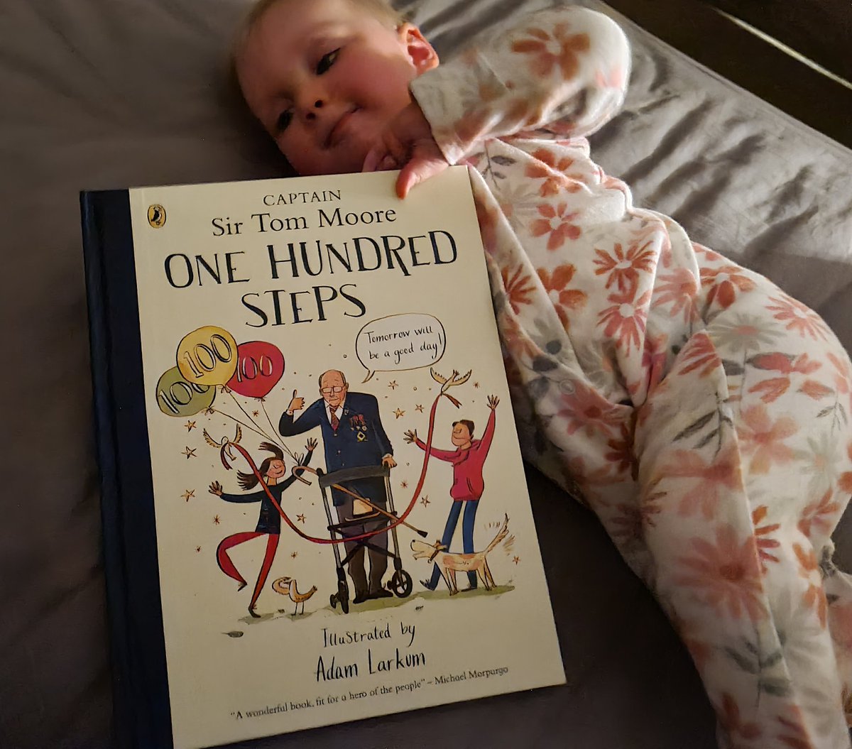 fjpatrick8690's tweet photo. Our current bedtime story .. such an amazing book about an amazing man. This will be treasured forever @captaintommoore #bornin2020 #nationalhero #tomorrowillbeagoodday https://t.co/MGB7kuIXgx