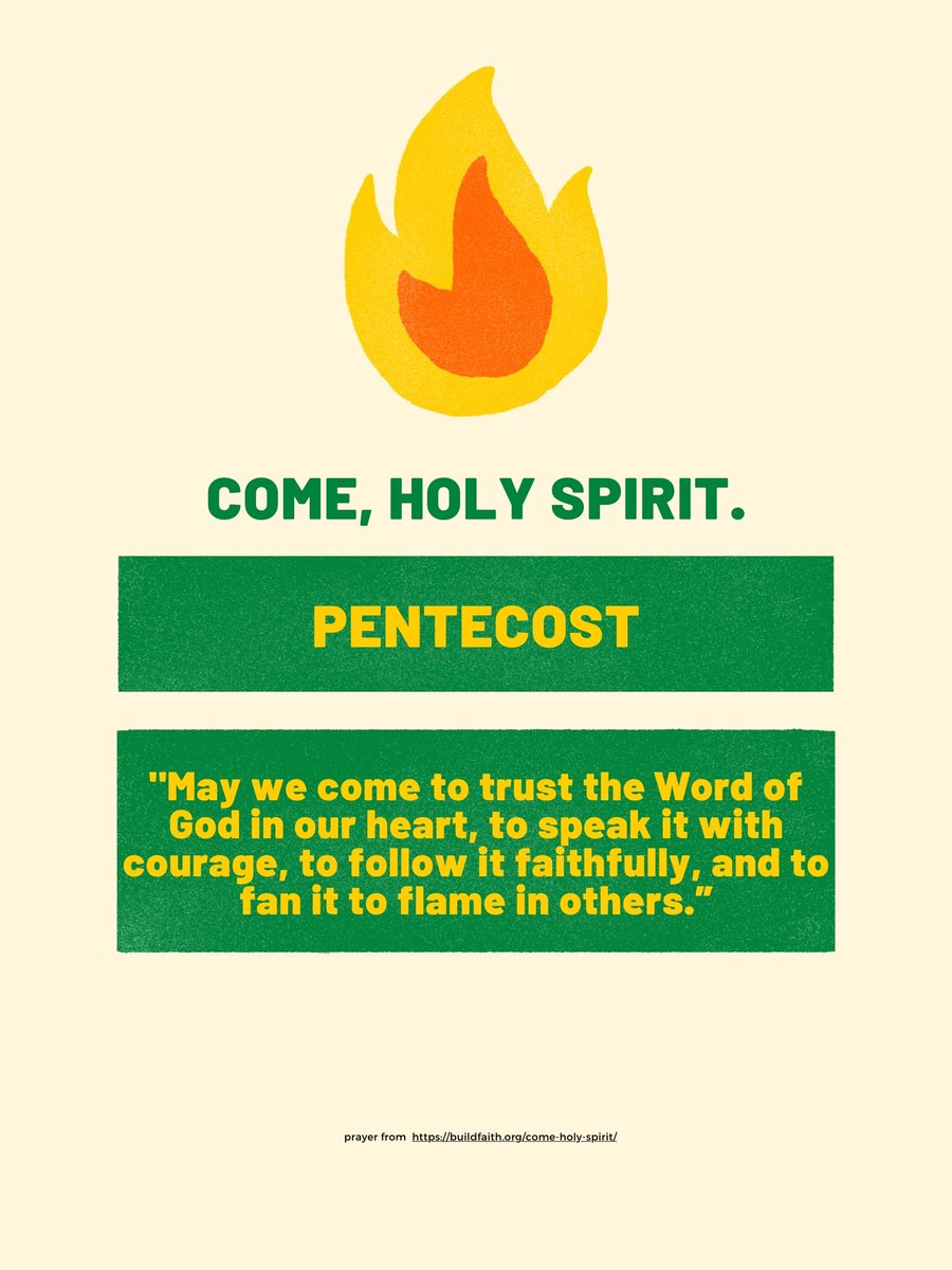"May we come to trust the Word of God in our heart, to speak it with courage, to follow it faithfully, and to fan it to flame in others.”
buildfaith.org/come-holy-spir…