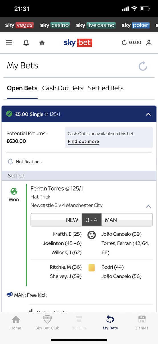 JamieMacklin1's tweet photo. Well after years of putting ridiculous bets on, tonight’s @FerranTorres20 has paid off 🙌🏻 #NEWMCI https://t.co/UzF5dXQ9ZJ