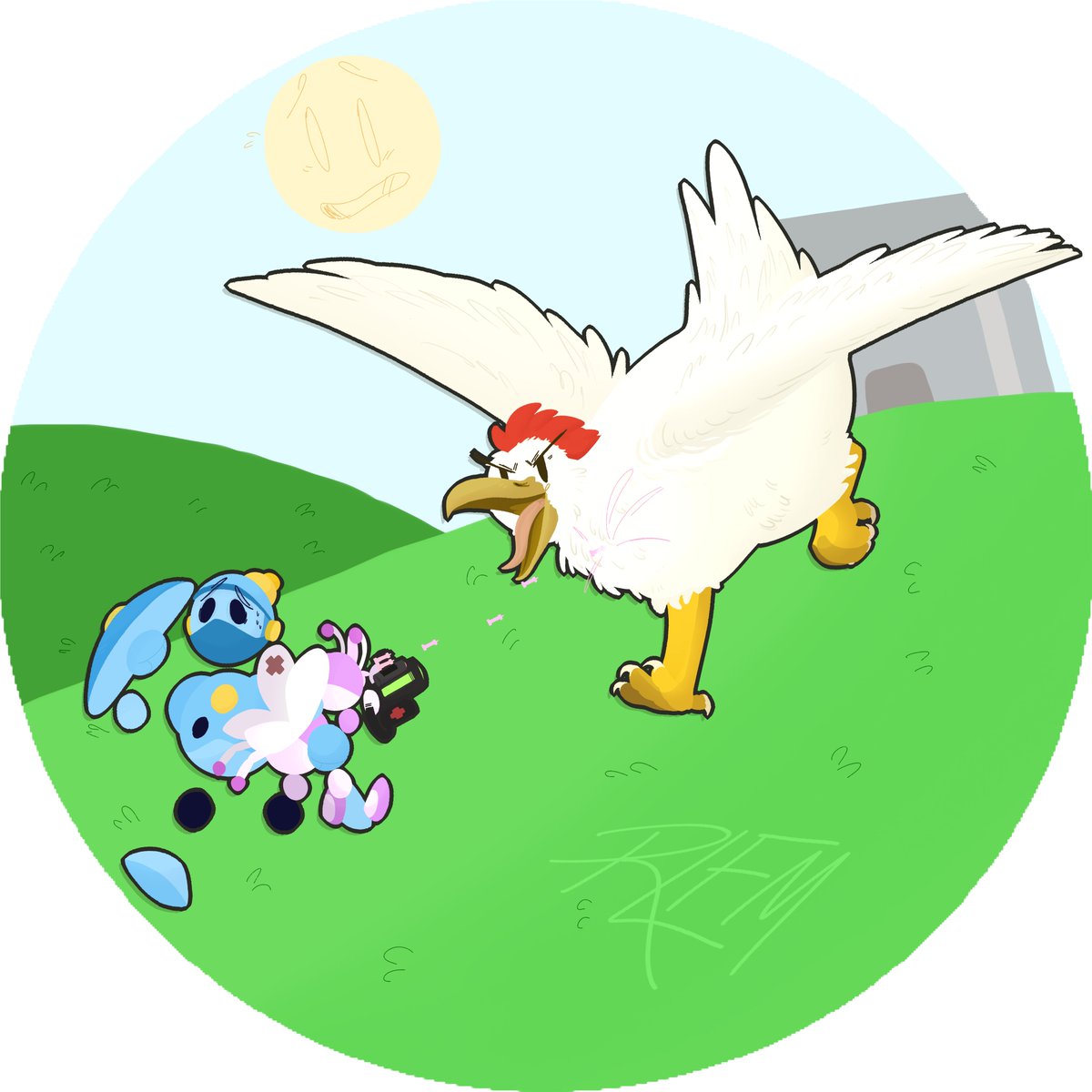 RLF_MMS's tweet photo. I lied! Only one piece because my art program corrupted the file and deleted the background, had to redraw it, I'm tired. Just some Knight and Healoria ft. an angry Giant Chicken. (Also close ups) #RobloxMMS https://t.co/hh3aE0k8oM