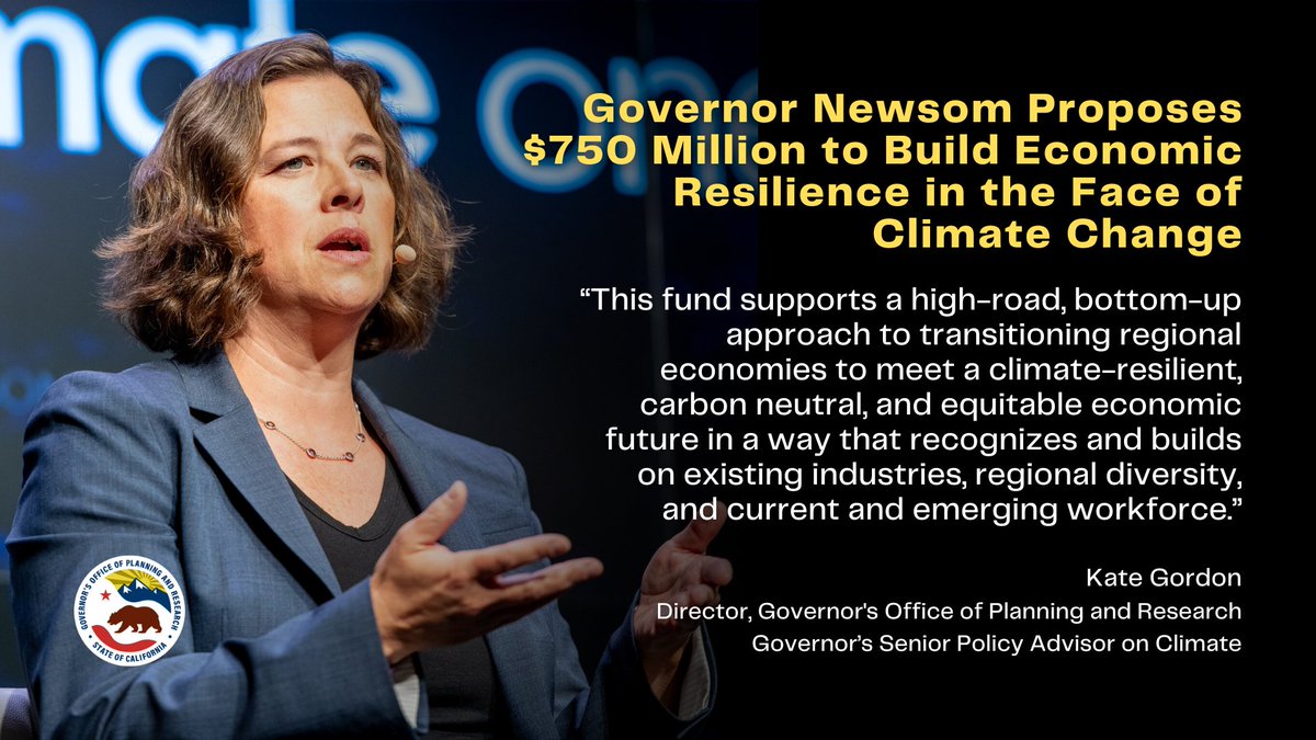 PRESS RELEASE | @CAGovernor Proposes $750M to Build Economic Resilience in the Face of #ClimateChange. This investment supports CA's diverse regions to recover from the pandemic's economic impacts & lean into the transition to a carbon neutral economy. ➡️opr.ca.gov/news/2021/05-1…