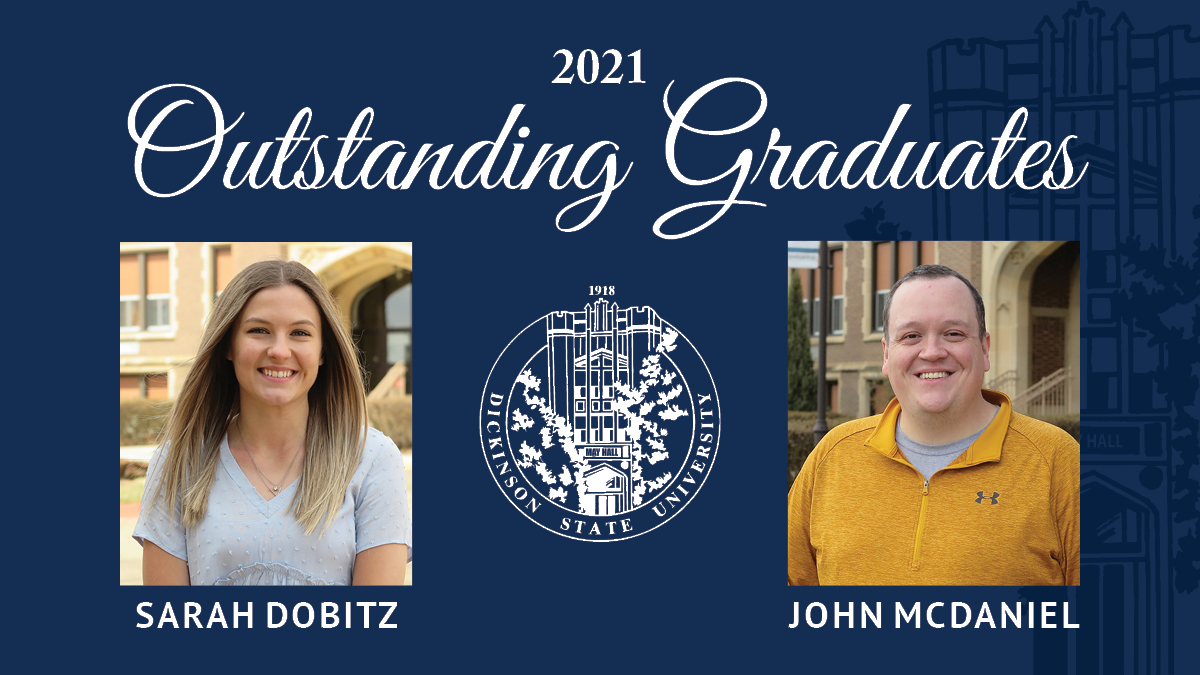 dickinsonstate's tweet photo. Congratulations to @sarahdobitz and John McDaniel, who were just named DSU's 2021 Outstanding Graduates! 👏 #hawksareup
Learn more about these exceptional Blue Hawks, and the award they've won, on our blog ➡ https://t.co/KDfVOaY876 https://t.co/iQBvXW8PYi