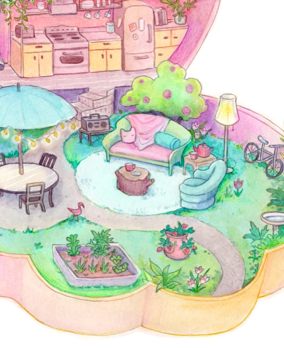 All alone in our own little worlds 🌸✨
Inspired by little toy houses, I felt like this piece fits perfectly into my series about isolation~
This print and sticker will be available in my upcoming shop update!