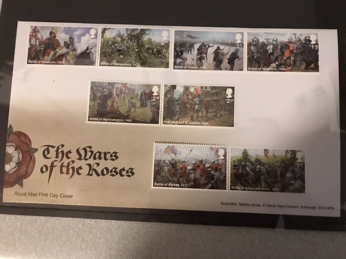 sheila_a_smith's tweet photo. Surprise in the mailbox today. My #warsoftheroses stamps have arrived! #richardthethird #grahamturner https://t.co/4dL0XT7wL0