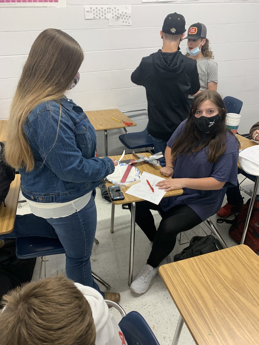 Students creating windmills to see who can get the most voltage from their design. Excellent work <a href="/NeoshoHS/">Neosho High School</a>