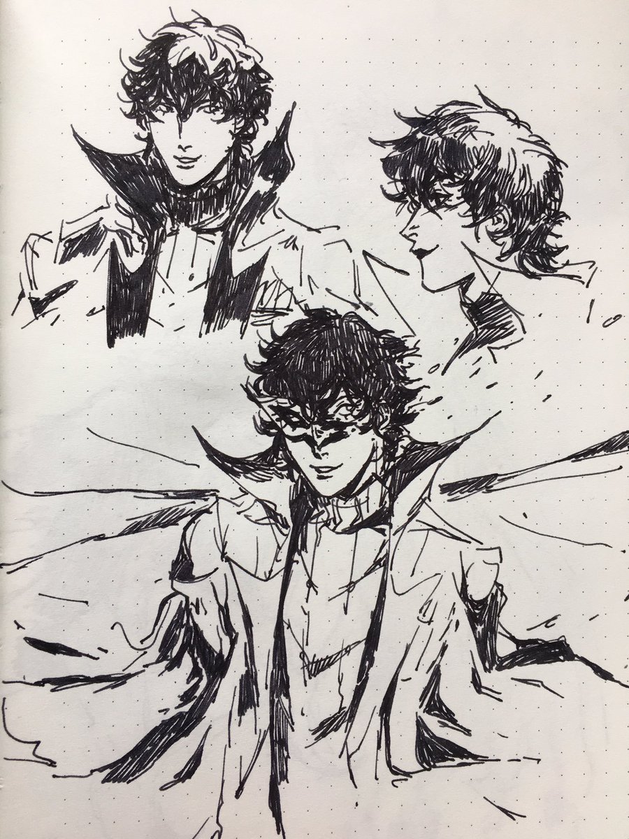 i finally gave in and got a fountain pen so now you're going to perceive these cringe little joker test doodles 