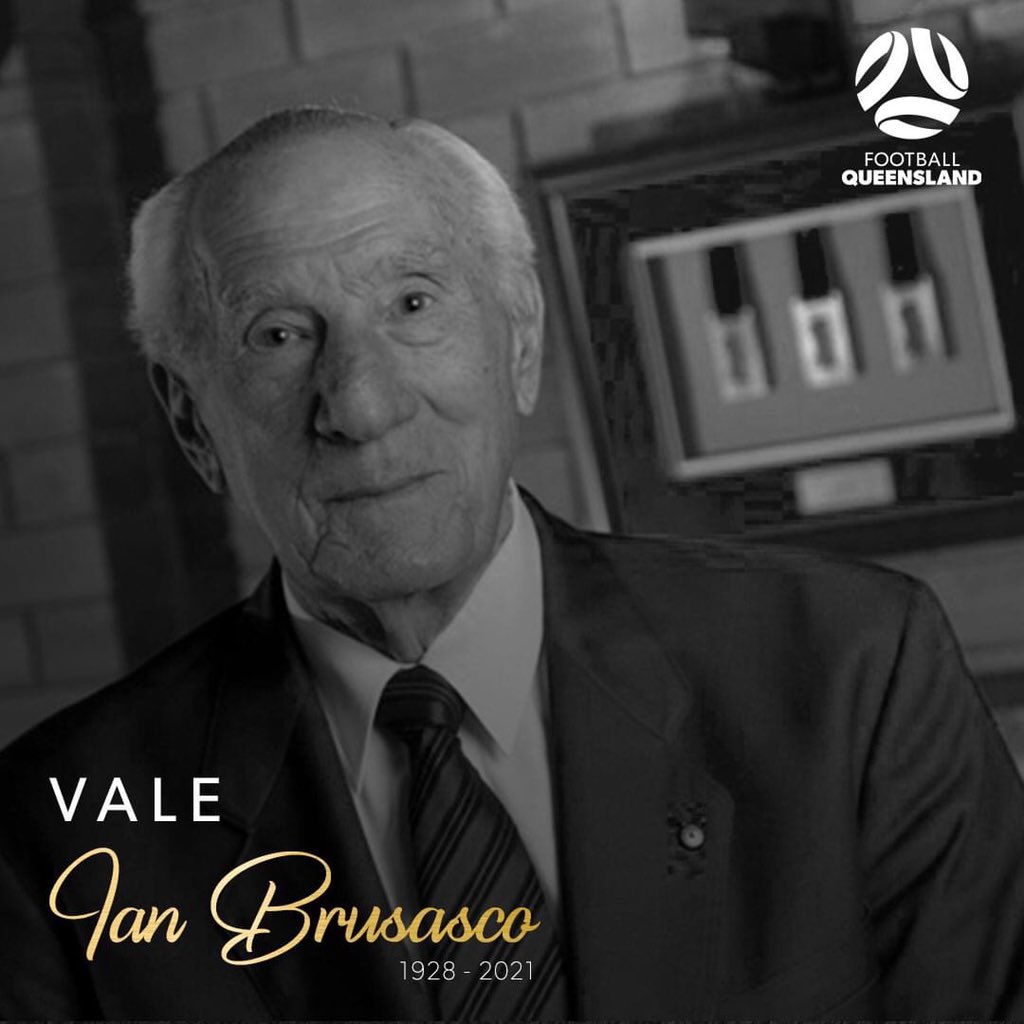 TheGapFC1's tweet photo. With the sad news of the passing of Ian Brusasco AO, AM, The Gap FC has lost a great friend &amp; local champion of football. His contribution to the sport extended from club leadership to the highest levels, including his service as President of Football in Queensland and Australia. https://t.co/g0IWMgDgMd