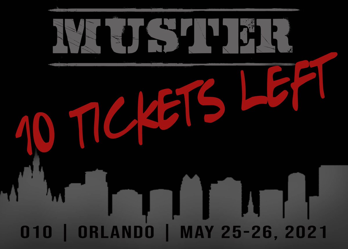 10 TICKETS LEFT.
MUSTER 010  | Orlando, FL | May 25-26, 2021 

GET AFTER IT.
REGISTER: buff.ly/3dgrK0v

EchelonFront.com