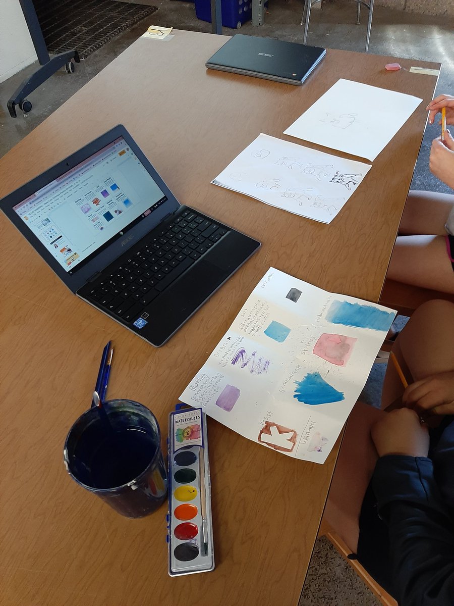 resykalski's tweet photo. 5th grade is combining their study of proportions and guidelines with their watercolor techniques! @clintonwischool https://t.co/3X1fSrqUVJ