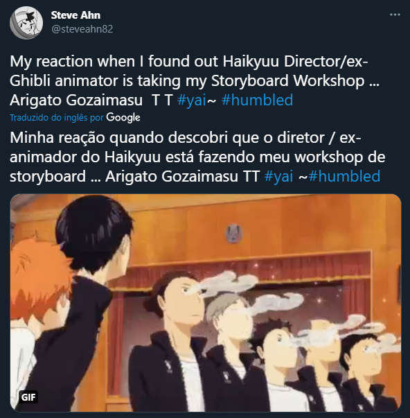 sommelier4nime's tweet photo. Tem gente que acredita que a indústria ocidental e oriental não se conversam/não tem nada a ver com a outra.

Esse foi um workshop online do Steve Ahn que eu fiz e ele comentando que o diretor de Haikyuu (temp1-3) tb fez o mesmo curso! 

#bordeiro https://t.co/gqddNGoAKo