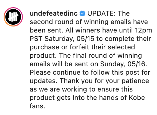 SOLELINKS's tweet photo. FINAL ROUND ‼️

Update on Undefeated x Kobe 5 Protro 'Hall of Fame' raffle https://t.co/5YoyGx4ENf