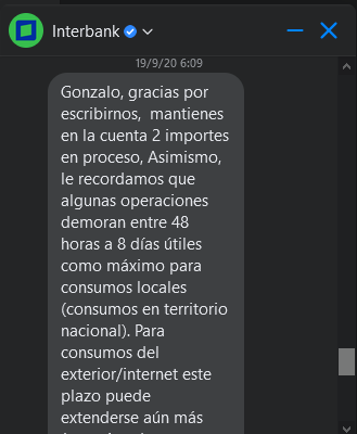 LiberGonza's tweet photo. Como Interbank es TT en #Perú, haré mi reclamo aquí. Llevan DOS AÑOS reteniéndome saldo como "contable", sin dar solución para pasarlo a disponible. Probé todos sus canales, @interbank, me contestan bots, me ignoran, mando solicitud ¡Y LA ELIMINAN DEL SISTEMA!
Por favor dar RT/MG https://t.co/vyrmCELATX