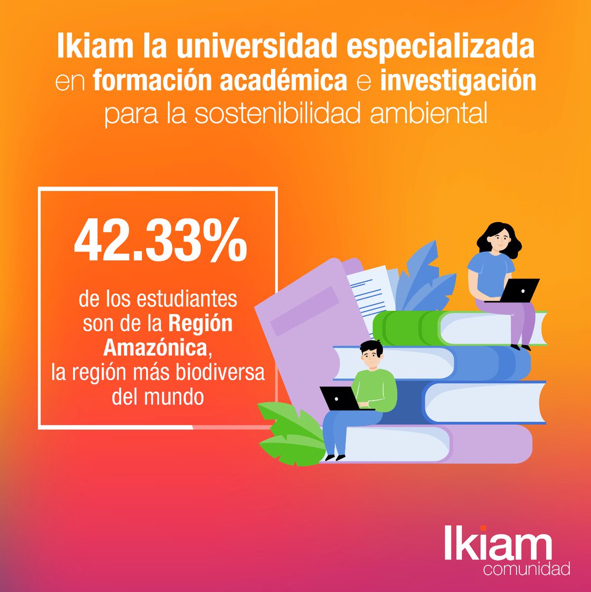 u_ikiam's tweet photo. #SomosIkiam | Sabías que el 42.33% de los estudiantes de #Ikiam son de la Región #Amazónica. Estamos formando profesionales con capacidades únicas para innovar, emprender y liderar el desarrollo de los pueblos y nacionalidades. 
@ces_ec @Caces_Ec https://t.co/OIOFB1Dp8S