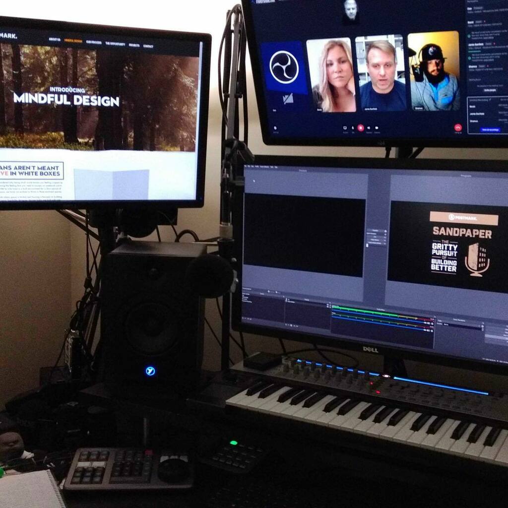 heypostmark's tweet photo. Recording the inaugural episode of @sandpaperpodcast today with @jamie_banfield_design on #mindfuldesign https://t.co/EpoObil2ft https://t.co/RE7n5zrJmI