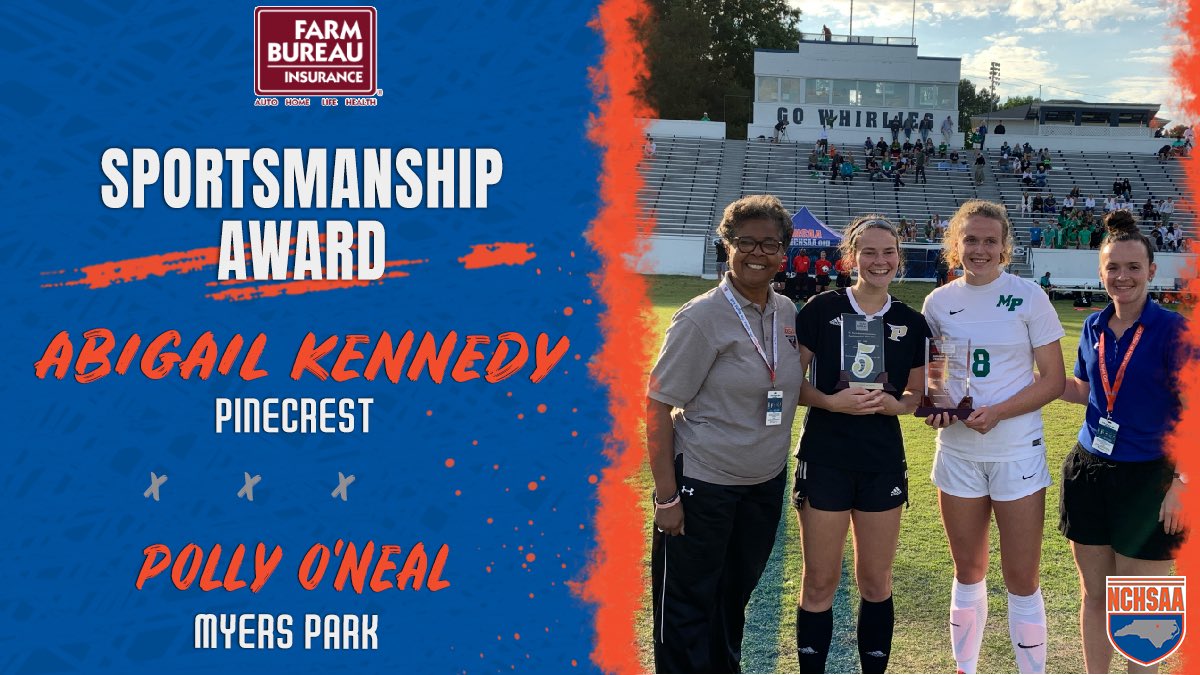 NCHSAA (@nchsaa) on Twitter photo 4A <a href="/NCFarmBureau/">NC Farm Bureau Federation</a> Sportsmanship Award Winners
Abigail Kennedy <a href="/Pinecrest_MCS/">Pinecrest High, NC</a>
Polly O’Neal <a href="/MyersParkHS/">Myers Park High</a>
#SportsmanshipTogether #RespectTheGame #NCHSAASOC 4A <a href="/NCFarmBureau/">NC Farm Bureau Federation</a> Sportsmanship Award Winners
Abigail Kennedy <a href="/Pinecrest_MCS/">Pinecrest High, NC</a>
Polly O’Neal <a href="/MyersParkHS/">Myers Park High</a>
#SportsmanshipTogether #RespectTheGame #NCHSAASOC