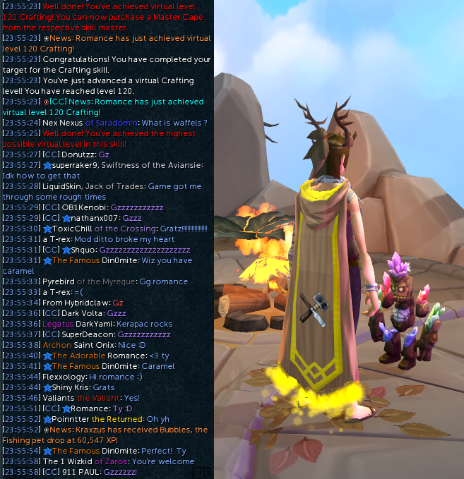naffykins's tweet photo. I did it! 😄 120 Crafting grind is over! I actually finished off on W27 in the end at the event! I've done enough #MentalHealthAwarenessWeek tweets this week so instead this time I'll just say thanks for hosting, Mod Ditto ♥ @jagexditto #DoubleXP #DXP #DXPLive #Runescape https://t.co/wXWEsCNi4Y