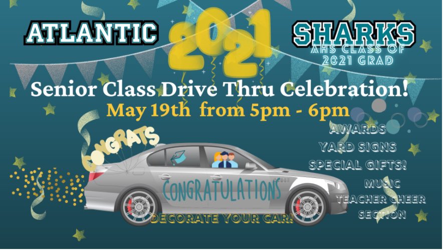 Atlantic High School (@sharksahs) on Twitter photo Senior Car Parade THIS Wednesday!! Seniors & Families, decorate your card and drive through for your awards, yard signs, senior gifts, music, and MORE! It’s going to be FINtastic! See you THERE, Sharks 🙌🏼🦈🎓 #co2021 <a href="/ATL1SHARK/">Dr. Stephen C. Hinson</a> Senior Car Parade THIS Wednesday!! Seniors & Families, decorate your card and drive through for your awards, yard signs, senior gifts, music, and MORE! It’s going to be FINtastic! See you THERE, Sharks 🙌🏼🦈🎓 #co2021 <a href="/ATL1SHARK/">Dr. Stephen C. Hinson</a>
