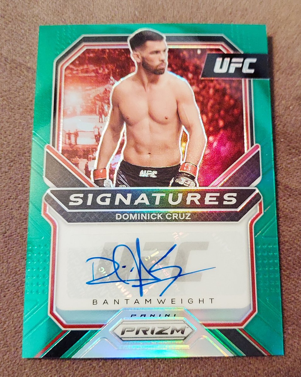 RT @heistypokerdlr: 2021 Prizm Dominick Cruz Signatures Auto Green Parallel $110 Shipped BMWT.@HobbyConnector https://t.co/1kLkwvbQLY