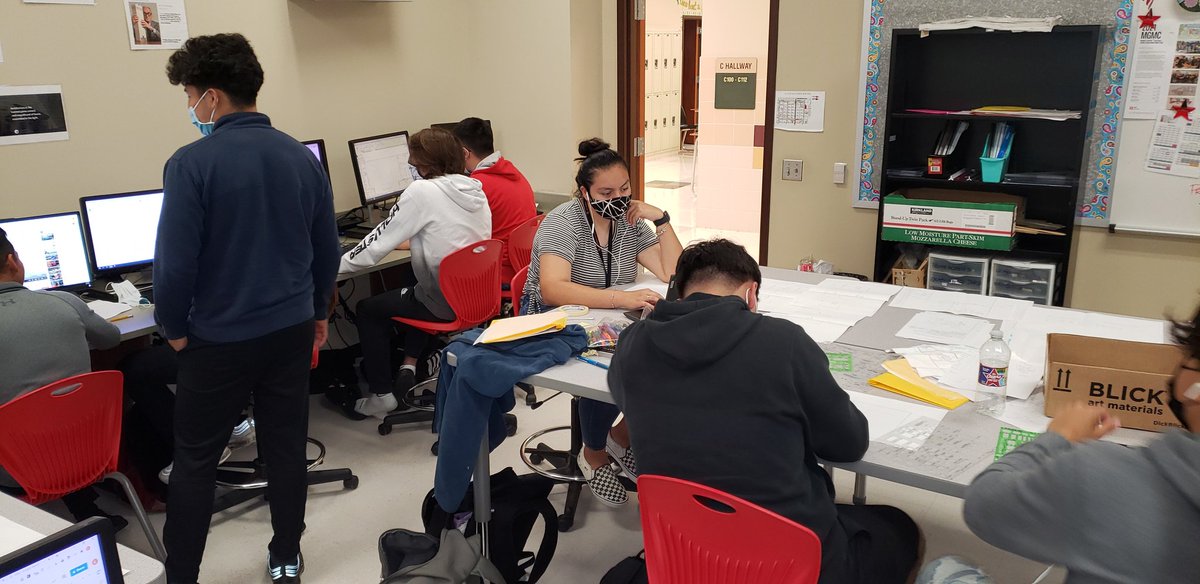 Architectural Design 1 students worked on AIA MGMC Competition. Last day crunch time. So proud of their hard work. #CTENCISD #PorterHighSchool