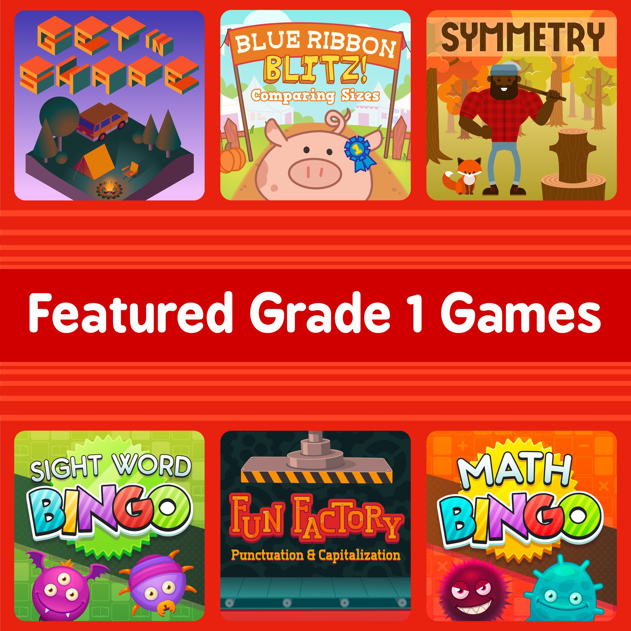 ABCya.com on X: We've gathered up some of our favorite games for 1st  grade! From shape recognition to sentence construction, your little ones  will enjoy practicing the skills they learn in class