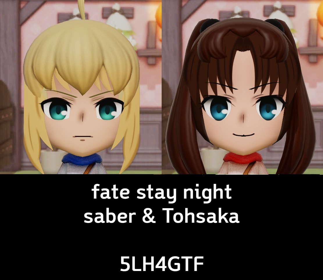 Miiyong2's tweet photo. fate stay night saber, tohsaka rin Mii
#Miitopia #ミートピア #mii #Fate #FateStayNight #セイバー ＃遠坂凛 https://t.co/gsNWVqrFGj