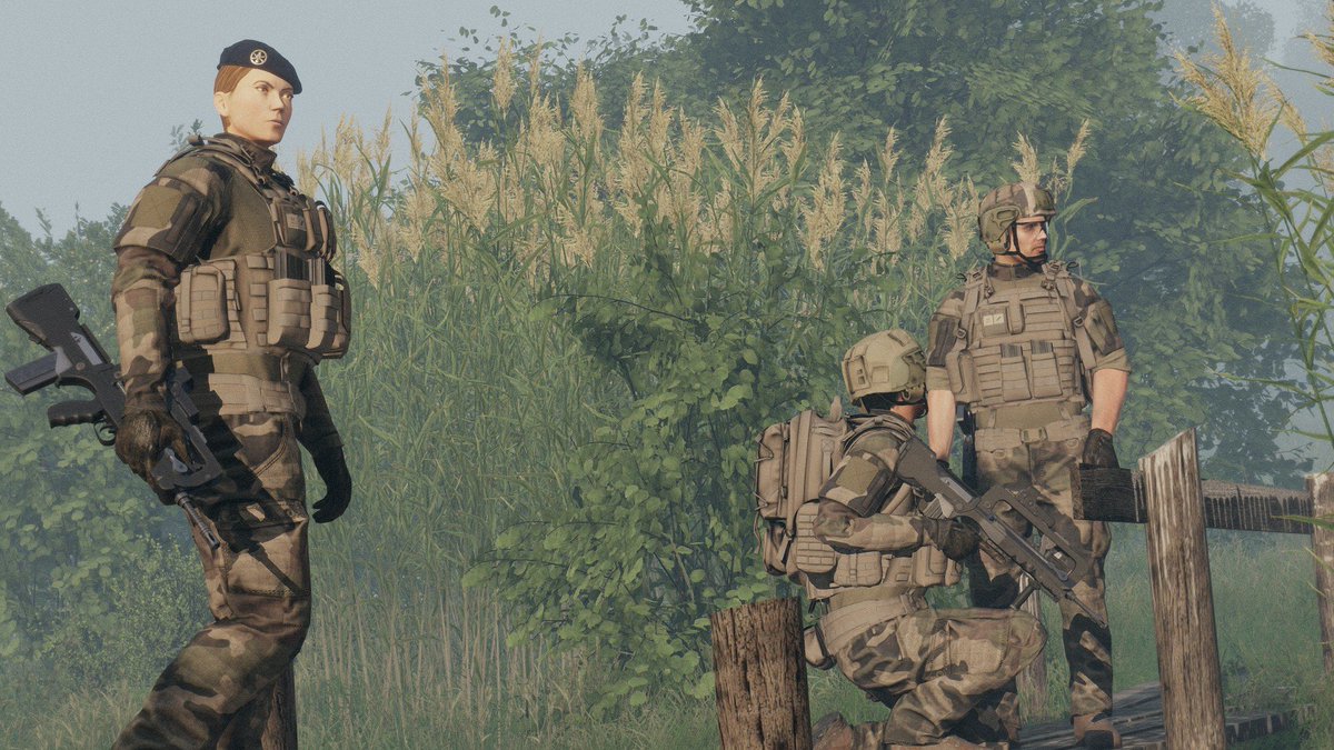 French soldiers prepare for a military exercise on-site. #Arma3 #arma3photography