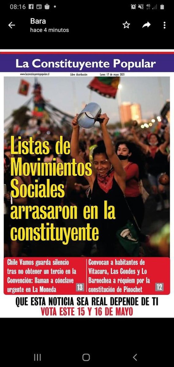 MatiasA57569045's tweet photo. Que los movimientos sociales arrasemos en las elecciones depende de todes.#DesbordemosJuntes este 15 y 16 de mayo con nuestro voto, por un proceso constituyente con  mandato popular

https://t.co/Y2NAm4JAbj @El_Ciudadano  #FueraPiñera @EstallidoTw #Elecciones2021 https://t.co/yg5np9vbce