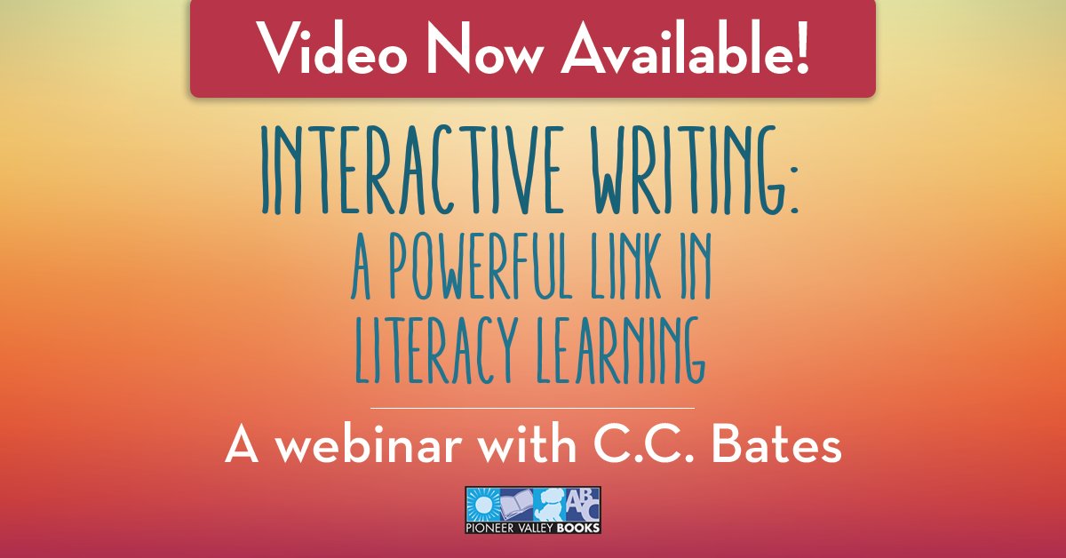 pvalleybooks's tweet photo. If you missed yesterday's free webinar,  Interactive Writing: A Powerful Link in Literacy Learning, and all the great tips C. C. Bates offered, you can now watch it (and sign up for future webinar topics) at https://t.co/DqR2CJxhnt https://t.co/OXSVBE4ZED